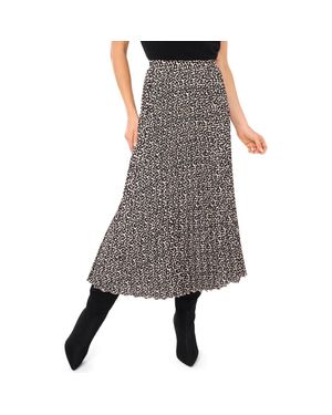 Halogen® Floral Dot Pleated Skirt - Gray