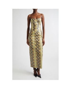 Kim Shui Mitchell Embossed Faux Leather Dress - Metallic