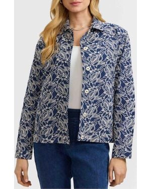 Foxcroft Thelma Cotton Eyelet Jacket - Blue