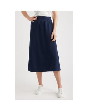 Caslon Jetset Cotton Blend Knit Midi Skirt - Blue