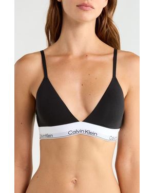 Calvin Klein Lightly Lined Racerback Bralette - Black