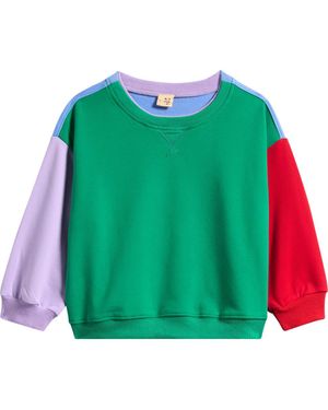 ALL SMALL.CO Kids' Colorblock Cotton Sweatshirt - Green
