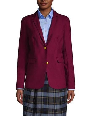 Lands' End School Uniform Hopsack Blazer - Red