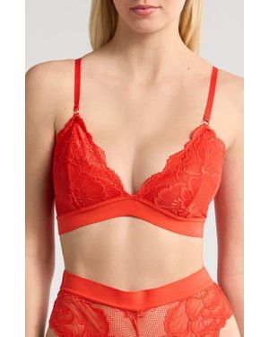 Kilo Brava Triangle Lace Bralette - Red