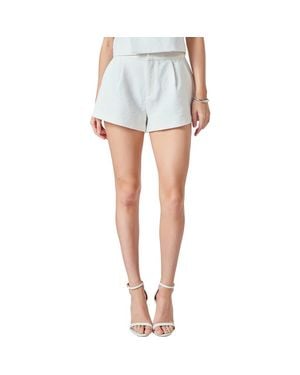 Endless Rose Textured Wide Leg Shorts - White