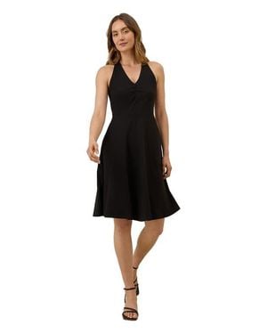 Pact Organic Cotton Fit & Flare Gathered Halter Dress - Black