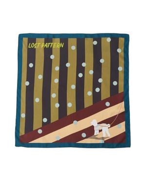 Lost Pattern Pan Pan Silk Bandana - Green