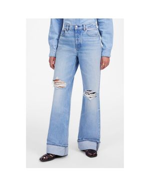 Madewell Low-Slung Ripped Baggy Jeans - Blue