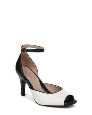 Naturalizer Asha Ankle Strap Peep Toe Pump - White