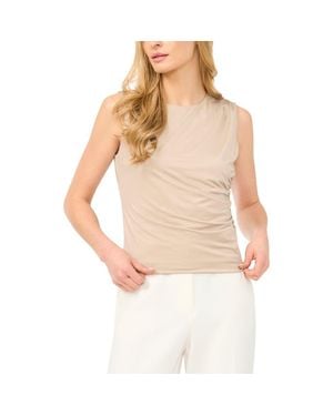 Halogen® Ruched Sleeveless Top - Natural