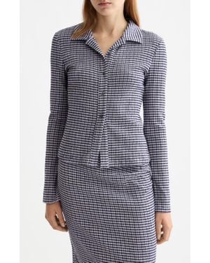 Scotch & Soda Textured Gingham Button-Up Shirt - Gray