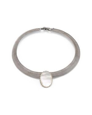 Lelet Charlotte Mesh Mother-Of-Pearl Choker - White