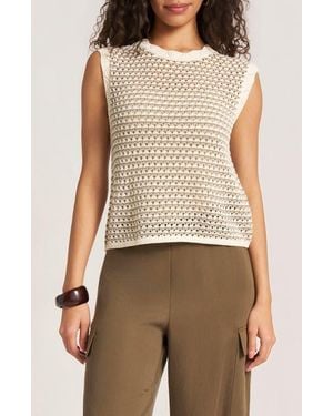 Matty M Brookside Crochet Vest - Natural