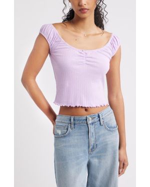 BP. Pointelle Cap Sleeve Top - Blue