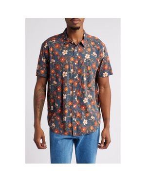 RVCA Anytime Short Sleeve Button-Up Shirt - Multicolor