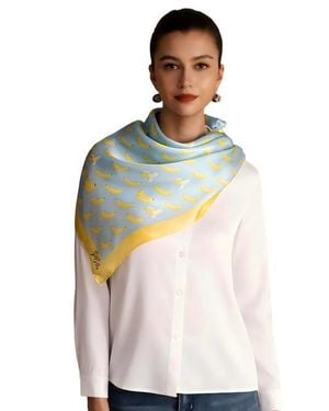 SILKSILKY Printed Square Silk Scarf - Multicolor