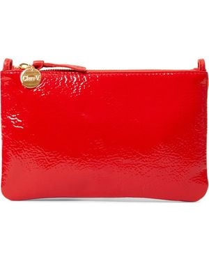 Clare V. Leather Clutch With Tabs - Red