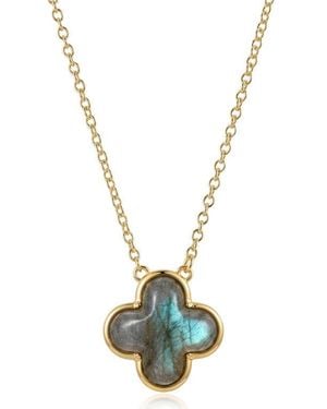 st. Moran Labradorite Quatrefoil Pendant Necklace - Blue