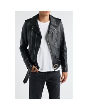 Schott Nyc Leather Motorcycle Jacket - Black