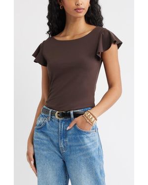 Open Edit Flutter Sleeve Top - Blue