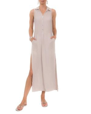 EVERYDAY RITUAL Vivienne Sleeveless Cotton Gauze Caftan Top - Natural