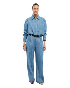 Another Tomorrow Chambray Shirt - Blue