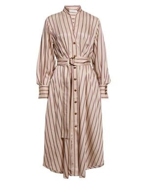 Zimmermann Valiant Stripe Long Sleeve Midi Shirtdress - Natural