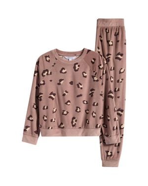 Honeydew Intimates Kids' Snuggle Up Print Lounge Sweatshirt & Sweatpants Set - Pink