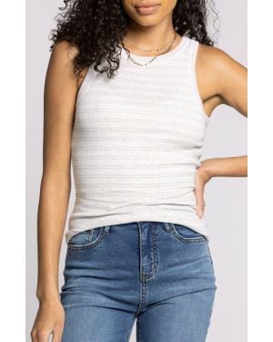 Thread & Supply Ellen Stretch Cotton Blend Rib Tank Top - White