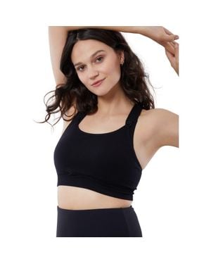 Ingrid & Isabel Medium Impact Nursing Sports Bra - Black
