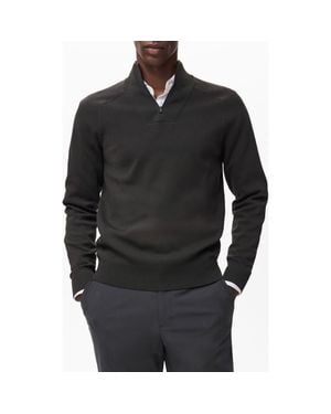 Mango Thermoregulated Quarter Zip Sweater - Black