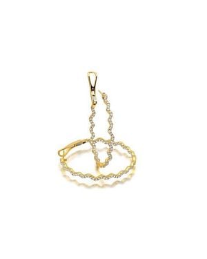Graziela Rio Diamond Outside Hoop Earrings - Metallic