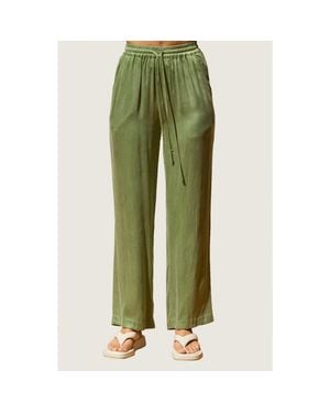 Crescent Pull On Cupro Pants - Green