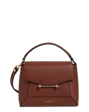 Strathberry Mosaic Leather Top Handle Bag - Brown