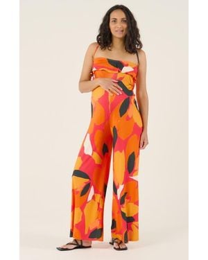 Cache Coeur Maternity And Nursing Jumpsuit Irma - Orange