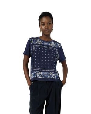 Gerard Darel Manolia Scarf Print T-Shirt - Blue
