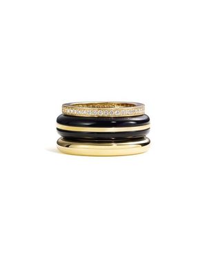 BY PARIAH Set Of 3 Stack Rings - Black