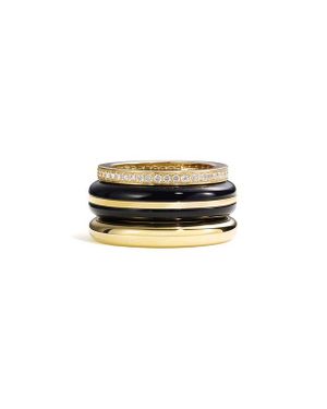 BY PARIAH Set Of 3 Stack Rings - Black