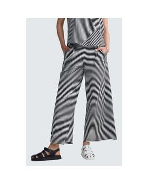 Luukaa Kaelith Striped Jersey Wide-Leg Pants - Gray