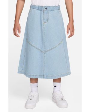 Nike Kids' Sportswear Denim Midi Skirt - Blue