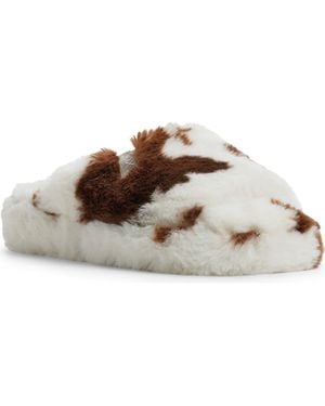 Roxy Sloane Faux Fur Slide Slipper - Brown