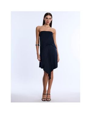 BCBGMAXAZRIA Strapless Drape Dress - Blue