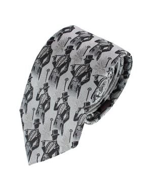 Trafalgar Ambrose Dapper Night Silk Tie - Gray