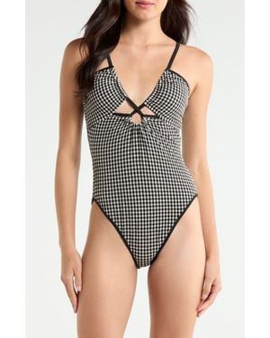 Sanctuary Keyhole Mio One Piece Swimsuit - Gray