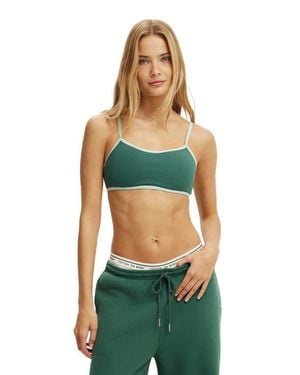Cotton On Active Ultra Soft Double Strap Back Crop - Green