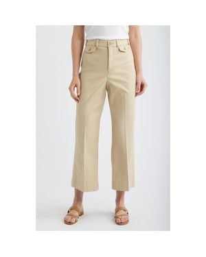 Spanx Easy Flare Crop Cotton Blend Pants - Natural