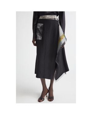 Jason Wu Collage Midi Skirt - Black