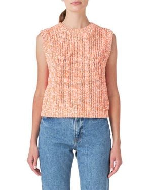 English Factory Marled Sleeveless Sweater - Blue