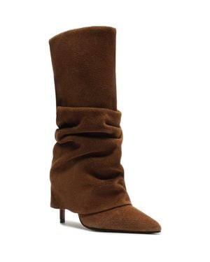 SCHUTZ SHOES Mikki Up Cloak Pointed Toe Boot - Brown