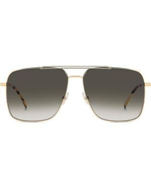 Victoria Beckham Vb 1019/S 60Mm Rectangular Aviator Sunglasses - Gray